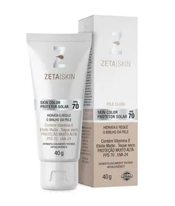 Protetor Solar Facial Zeta Skin Pele Clara FPS 70 40g Protetor Solar Facial Zeta Skin Pele Clara Fps70 40g