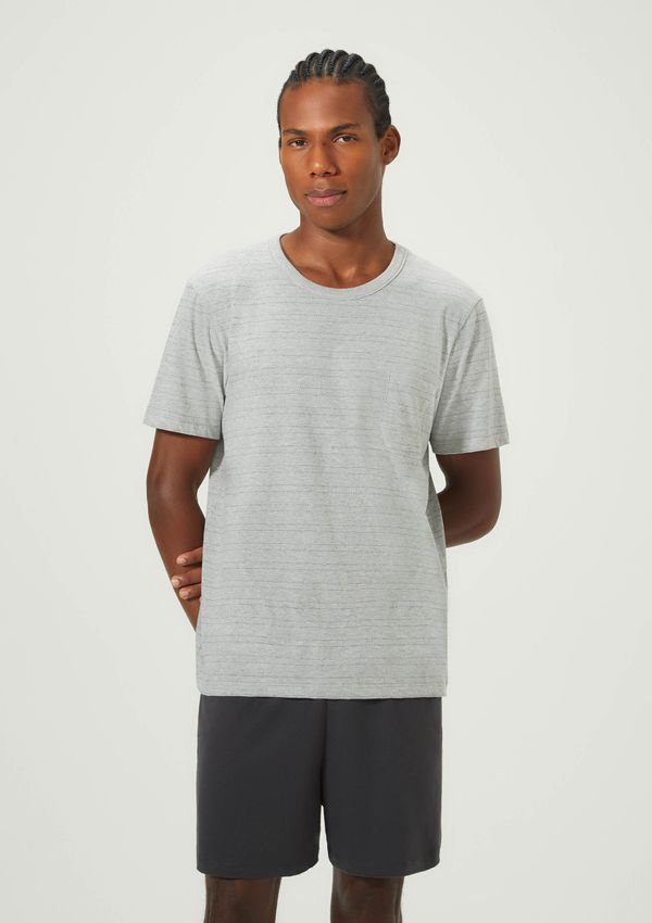 Pijama Curto Masculino Fio Tinto Listrado - Preto G
