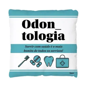 Almofada Quadrada Profissões Odontologia Decorativa 30x30cm Preto Microfibra Simas Presentes Almofada Quadrada Profissões Odontologia Decorativa Preto 30x30cm Simas Presentes