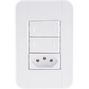 Conjunto 4x2 Com 2 Interruptores Paralelos 10 A 250 V E 1 Tomada 2p+t 10 A 250 V Tablet B