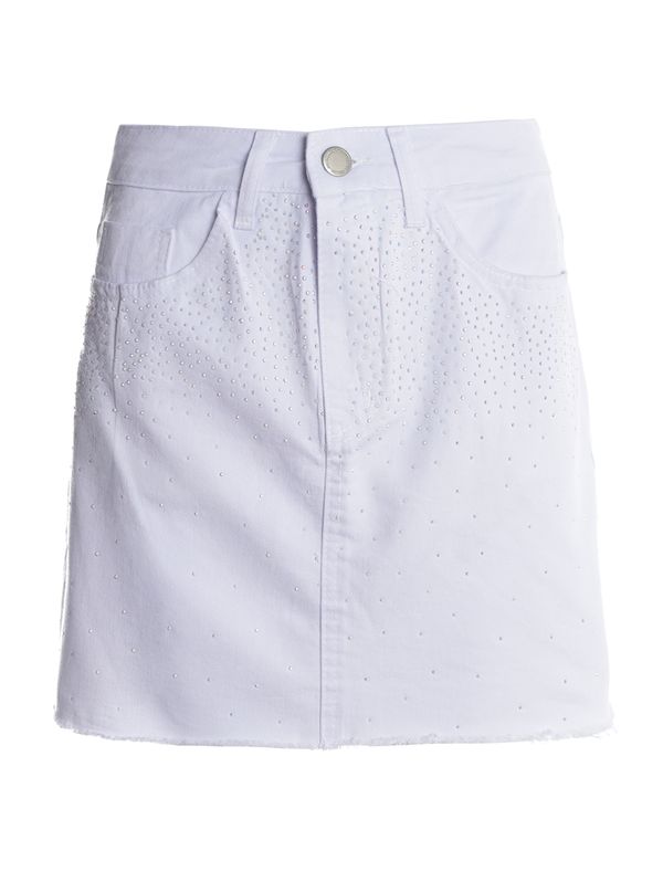 Saia Mini Sarja Brilhosa Feminina BRANCO 44