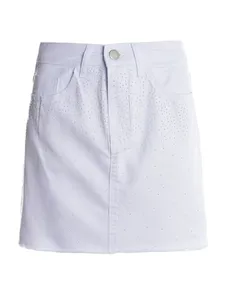 Saia Mini Sarja Brilhosa Feminina BRANCO 44