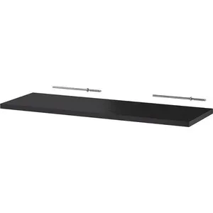 Prateleira MDP 60x20cm Fixação Parafuso Organizador Objetos Preto Souza Office Prateleira MDP 60x20cm Parafuso Organizador Preto Souza Office