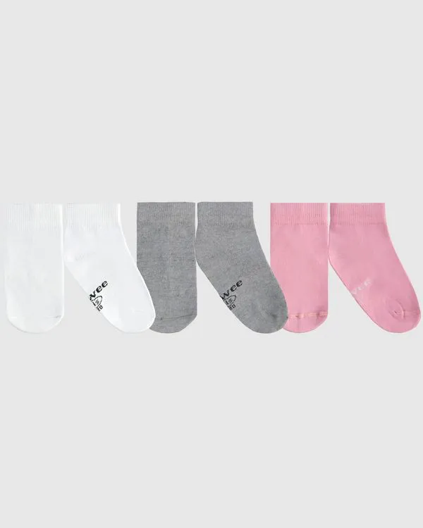 Kit 3 Meias Infantis Unissex Invisível Em Malha Algodão Malwee Kids Branco - 26 ao 30