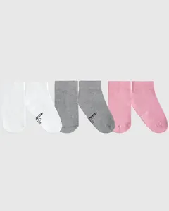 Kit 3 Meias Infantis Unissex Invisível Em Malha Algodão Malwee Kids Branco - 26 ao 30