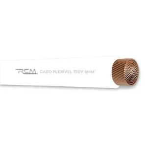 Fio Cabo Flexível 750V 6mm para Instalações Elétricas Residenciais Comerciais e Industriais Branco RCM Cabos Elétricos Fio Cabo Flexível 750V 6mm para Instalações Elétricas Branco RCM Cabos Elétricos