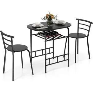 Conjunto de Mesa 3 Peças Airun Preto E-BI