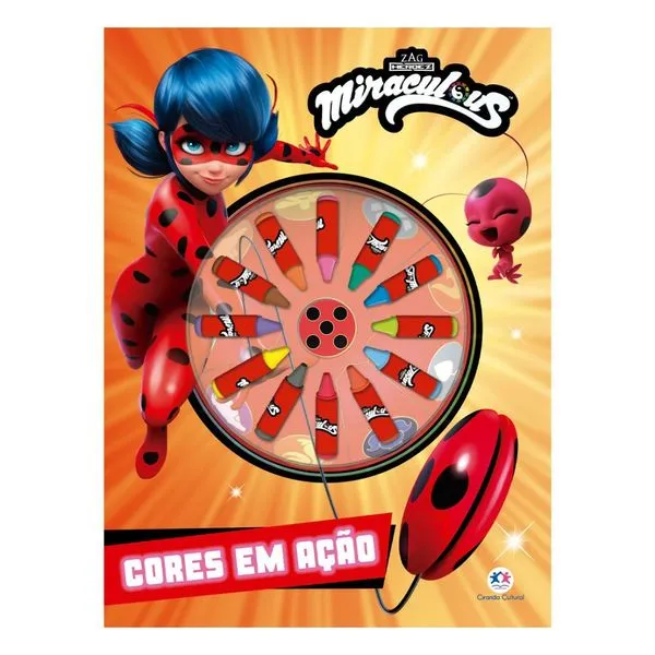 Livro Infantil Para Colorir Com Giz De Cera Ladybug - Cores E Ação