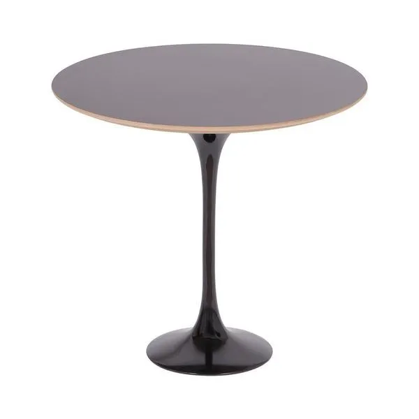 Mesa Lateral Oval Fórmica Preta 57x38cm - Base Preta