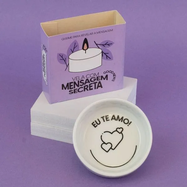 Vela Com Mensagem Secreta In Love W-vanilla