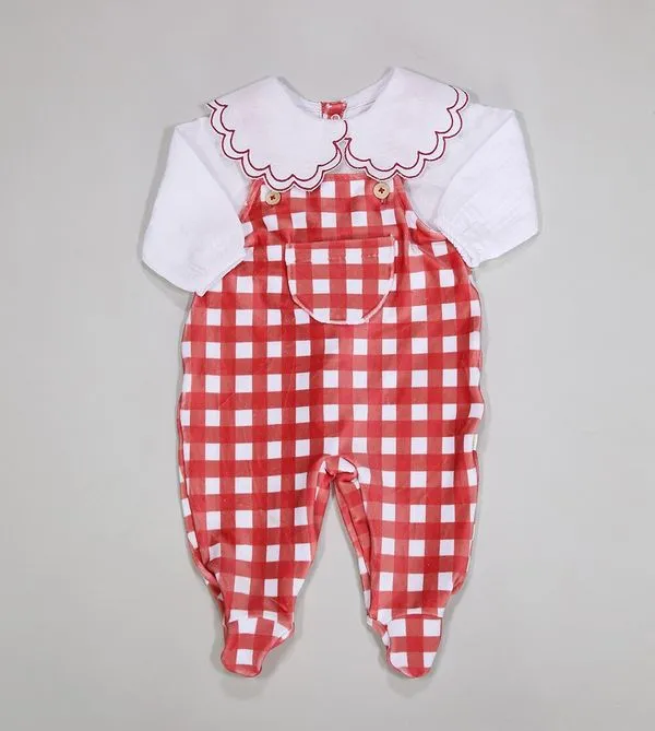 Jardineira Soft Vichy - 3015 Vermelho - GG