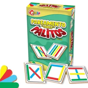 Jogo Educativo Pareamento de Cores em Palitos com 15 Cartas e 60 Peças MDF Colorido Carlu Brinquedos Jogo Educativo Pareamento de Cores com 15 Cartas e 60 Peças MDF Carlu Brinquedos