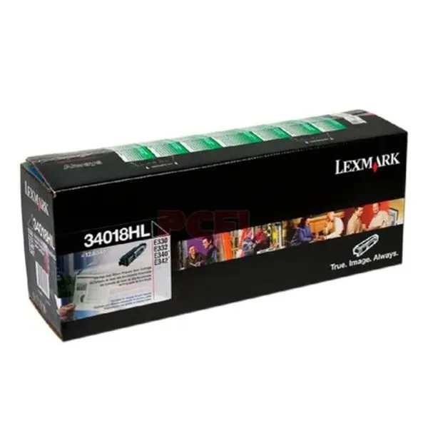 Toner Lexmark 34018HL Preto para Impressoras E330 E332 E340 E342 com Rendimento de 6000 Páginas Toner Lexmark 34018HL Preto para Impressoras E330 E332 E340 E342