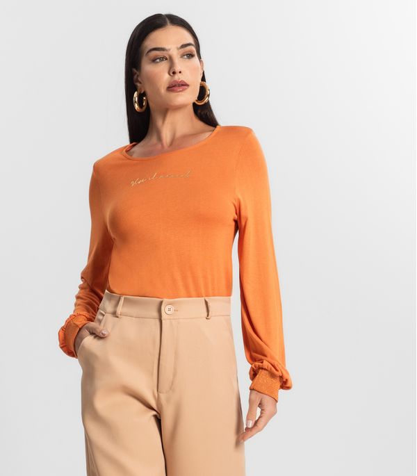 Blusa Manga Longa Tricot Endlles Laranja P