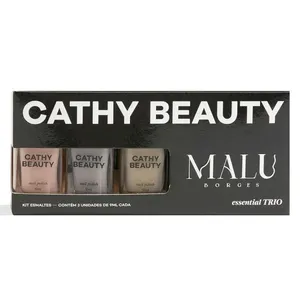 Kit Esmalte Cathy Beauty Malu Borges Essential Trio 3 Unidades de 9ml cada