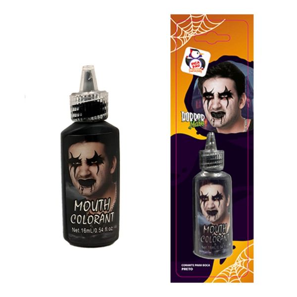 Horror Make Corante Para Boca Preto 16ml Maquiagem Artística Facial Terror Gótico Halloween