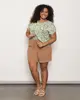 Short Plus Size Feminino Curto Texturizado Bege G1