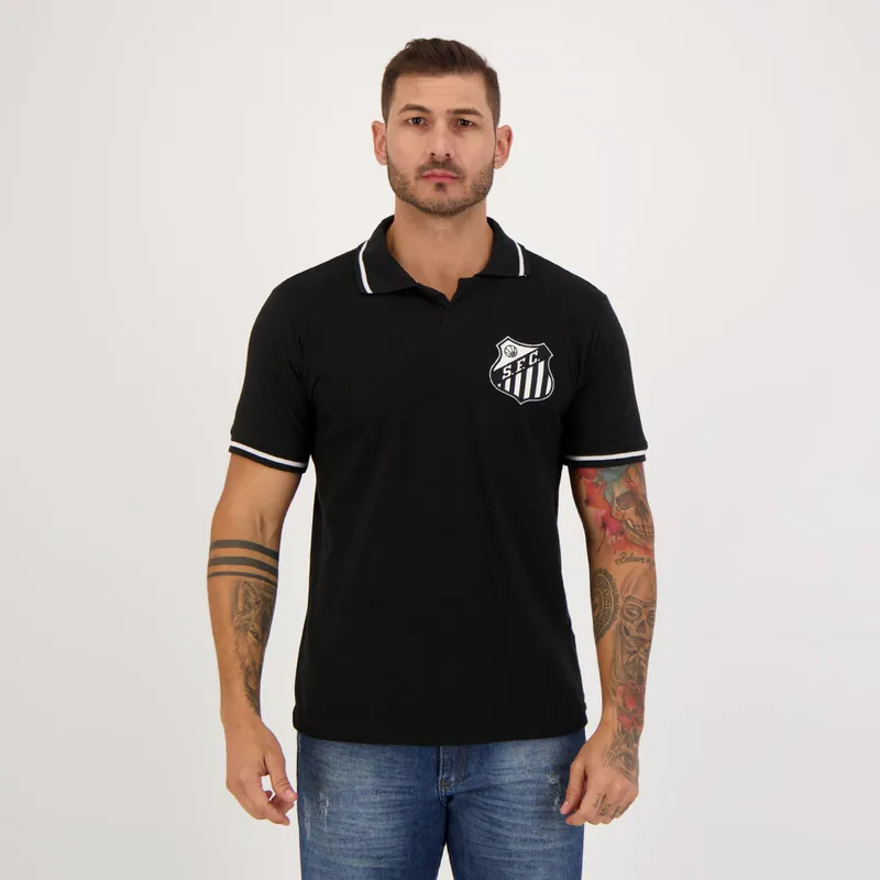 Polo Santos Retrô Preto