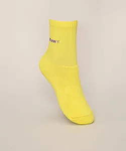meia infantil cano alto baw clothing amarela 30-33