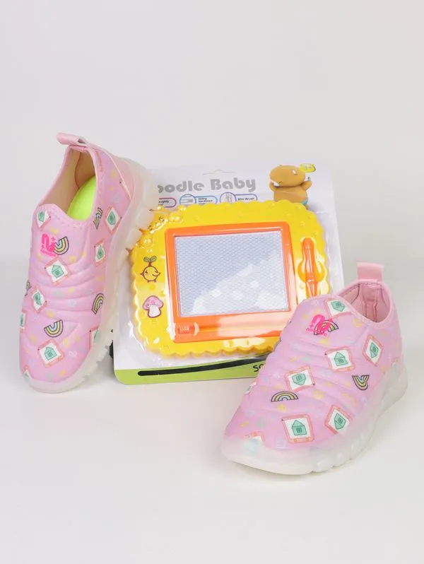 Tênis Novopé Infantil Para Menina - ROSA/BRANCO 22