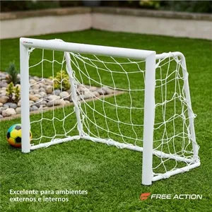 Mini Trave de Futebol Profissional Show de Gols para Treinos e Brincadeiras Branco Free Action Mini Trave de Futebol Profissional Show de Gols para Jogos Branco Free Action