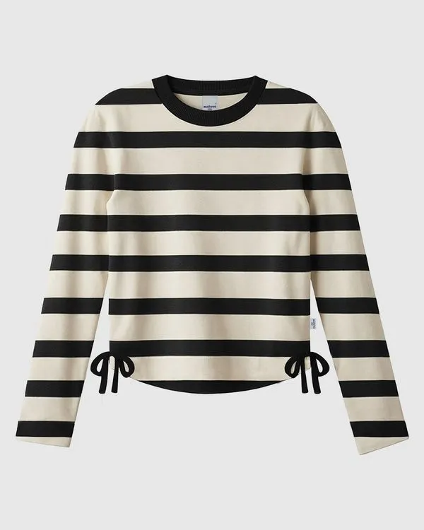 Blusa Infantil Menina Listrada Manga Longa Detalhe Laço Lateral Malwee Kids Preto - 4