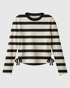 Blusa Infantil Menina Listrada Manga Longa Detalhe Laço Lateral Malwee Kids Preto - 4