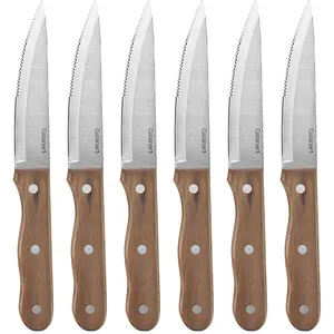 CONJUNTO CUISINART 6 FACAS EM AÇO INOXIDÁVEL CABO MADEIRA NOGUEIRA GB-C55WS6STK