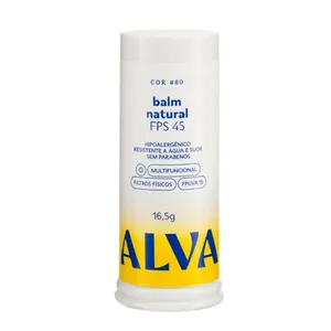 Alva Balm Natural FPS 45 Cor 80 - Base Protetor 16,5g 80