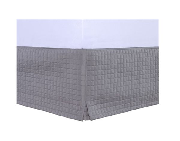 Saia Cama Box Casal Poliester Probox Pastilha Cinza Lavive