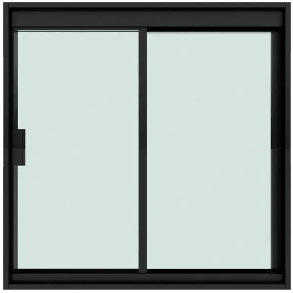 Janela De Correr Blinglass 2 Folhas Em Alumínio Vidro 1000x1000mm Preta (MP)