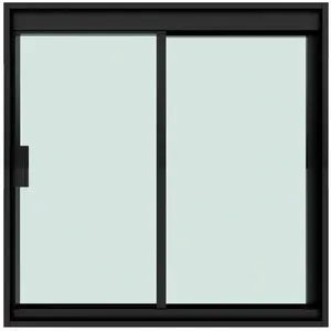 Janela De Correr Blinglass 2 Folhas Em Alumínio Vidro 1000x1000mm Preta (MP)