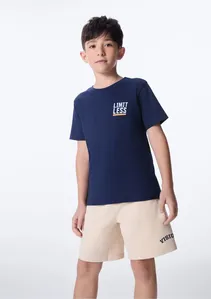 Bermuda Infantil Menino Reta Estampada - Nude 005