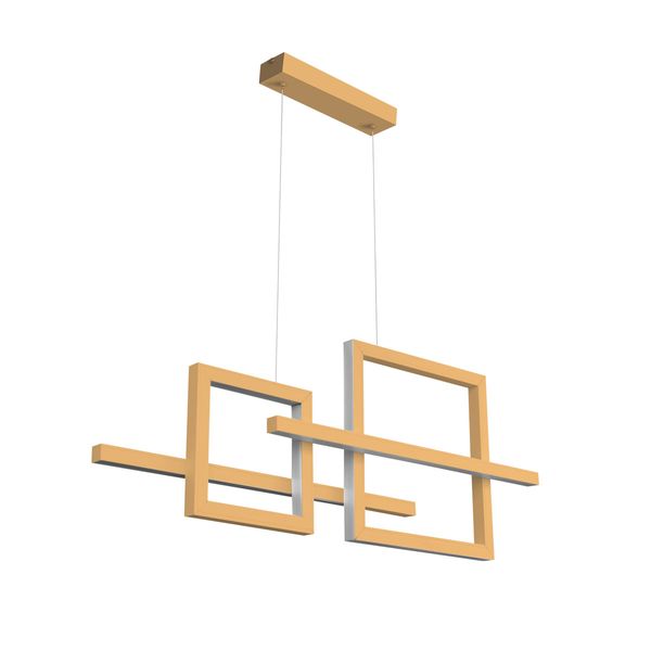 Pendente Forms Led 80W 3K 1050X70X400Mm Bivolt Dourado Perfiline Bronzearte