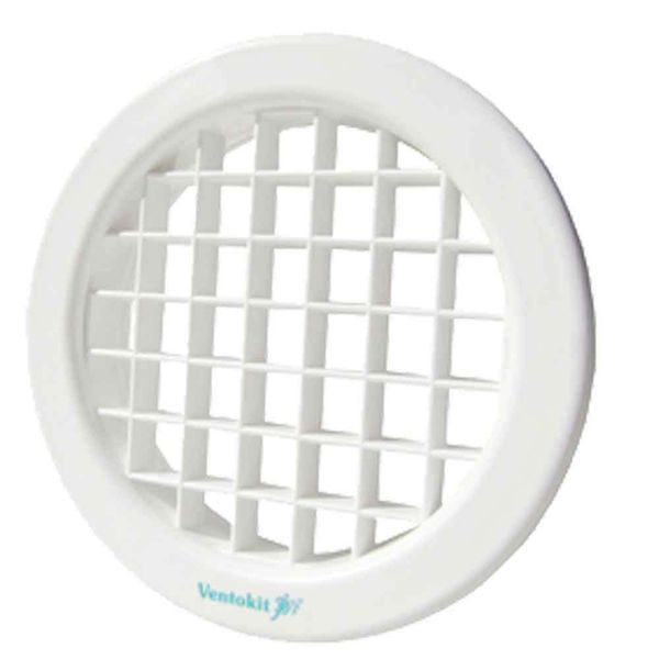 Grade de ventilação redonda 10cm branca WDB