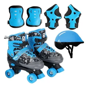 Kit Patins Roller Ajustável 34 a 37 com Capacete e Proteções Azul DM Toys Kit Patins Roller Ajustável 34 a 37 com Proteções Azul DM Toys