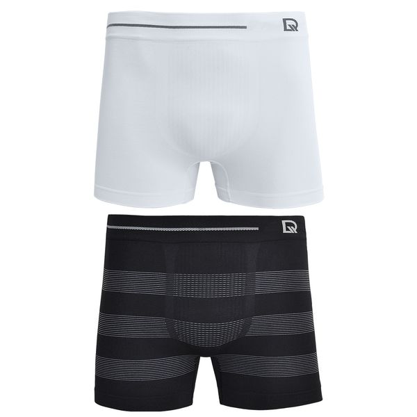 Kit 02 Cuecas Boxer Sem Costura Pt L-Bc