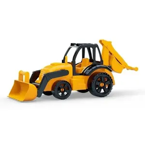 Brinquedo Miniatura Retroescavadeira Agroworks Agrícola com Braços Móveis em Plástico GGB Plast Miniatura Retroescavadeira Agroworks Agrícola Braços Móveis GGB Plast