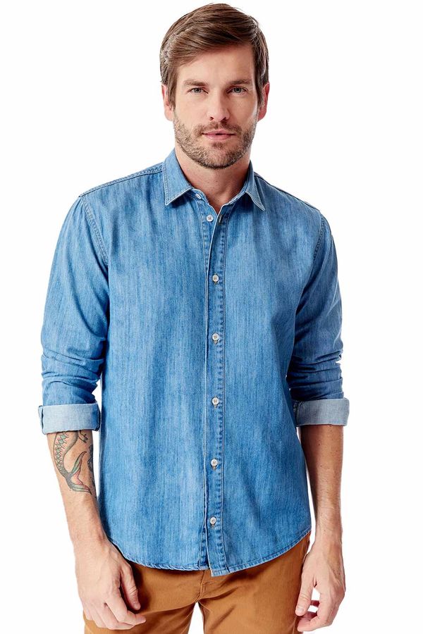 Camisa Jeans Azul AZUL/GGG