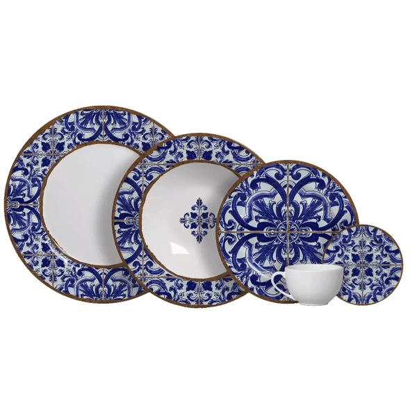 Aparelho de Jantar Alleanza Coimbra, 20 Pecas, Faiança, Azul - 1080-001