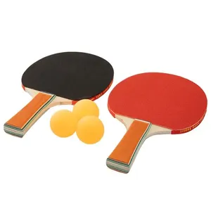 Kit Tênis de Mesa 2 Raquetes Cabo Marrom e 3 Bolinhas Hora da Diversão 25x15x2cm LM4191 - honeyhome