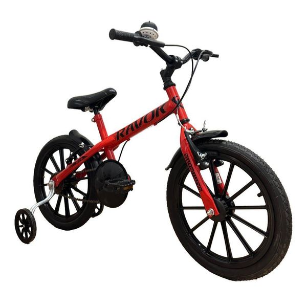 Bicicleta Aro 16 Infantil Com Rodinhas E Buzina 3 A 7 Anos Meninos Meninas Vermelho