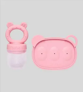 Kit Porta Frutinhas e Forminha em Silicone Rosa Rosa