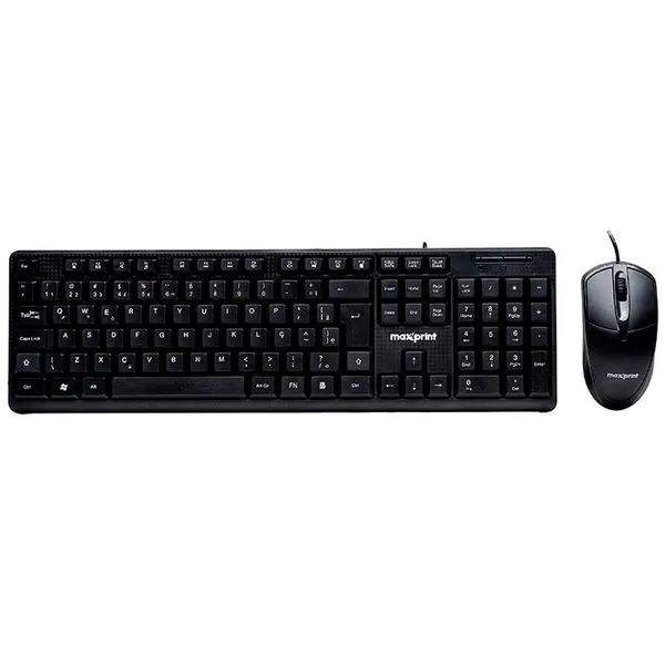 Kit teclado e mouse Maxprint com fio CF1001 USB2.0 Preto