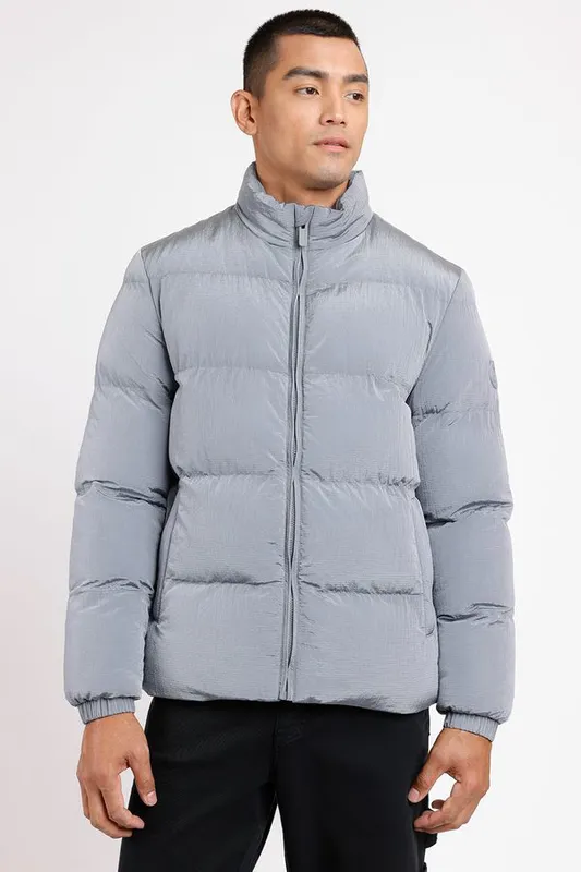 Jaqueta Rip Stop Puffer Liquid Repeller Prata - XGG