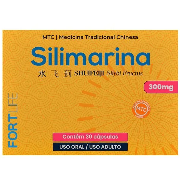 Silimarina 300mg 30 Cápsulas Medicina Tradicional Chinesa Fortlife