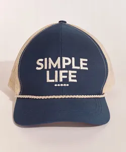 Boné Masculino Pipe Aba Curva " Simple Life" com Tela e Cordão Verde Petróleo Único