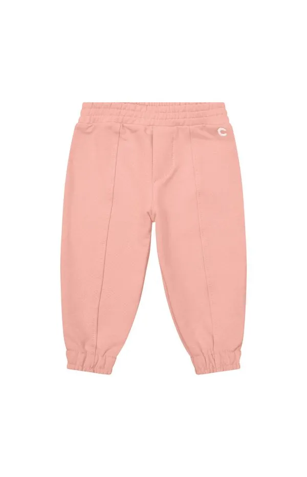 Calça Menina Jogger Em Moletom Sarjado - Carinhoso Rosa - 1