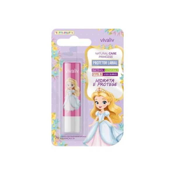 Protetor Labial Vivaliv 3g FPS8 Princess Tutti Frutti PROT LAB VIVALIV 3G FPS8 PRINCESS TUTTI