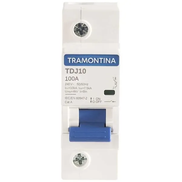 Mini Disjuntor Tramontina 100 A 1 Polo Curva C Branco Nbr 60898